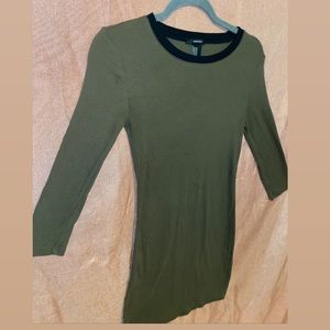 Forever 21 Navy Green Long Sleeve Mini Dress